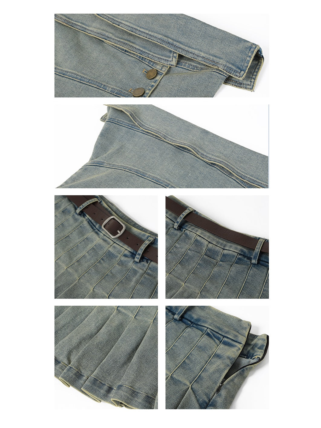 Denim Bare Top & Short Skirt