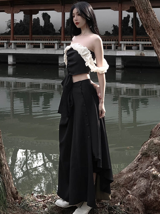 대비 색상 튜브 상단