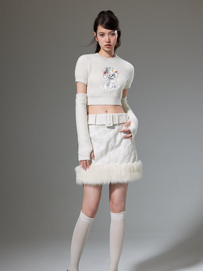 Jacquard Soft Frayed 치마