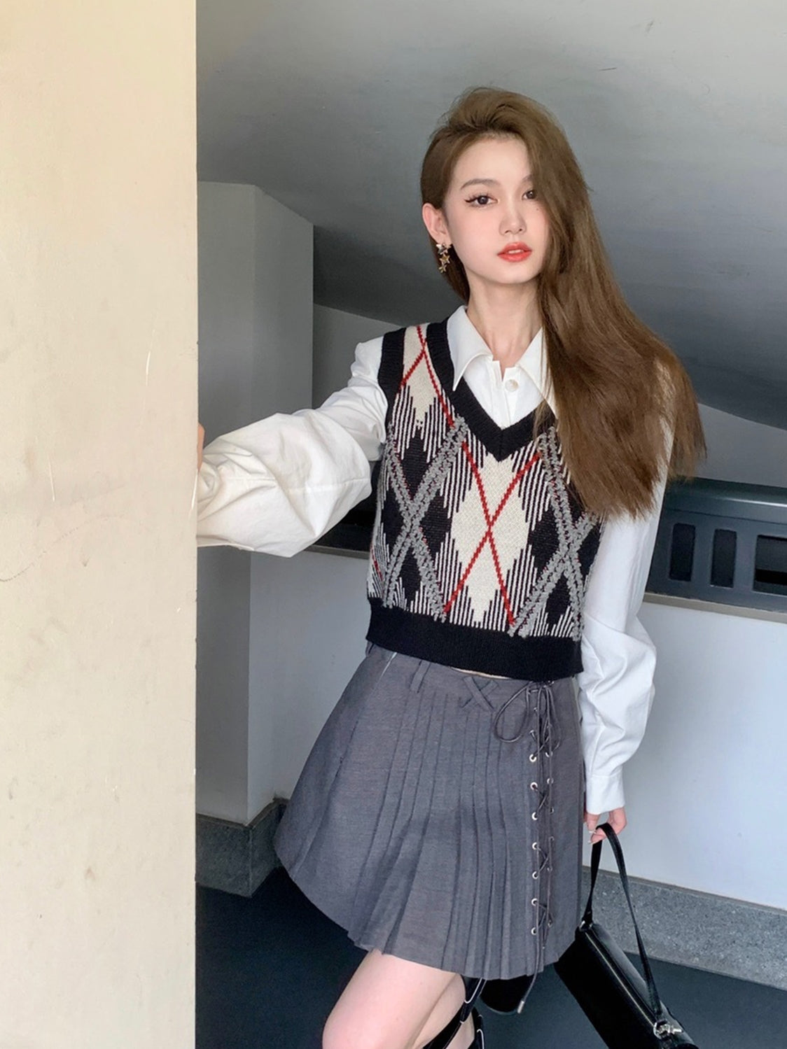 Retro Short Knitted Cardigan & Vest