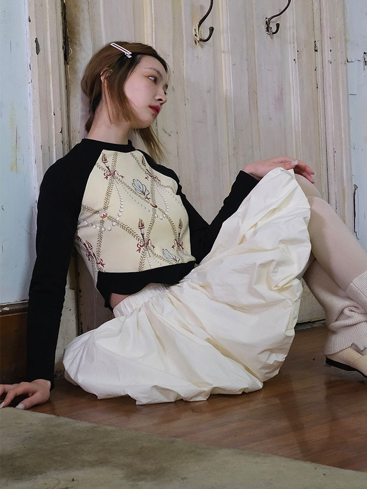 Printing Slim Long-sleeved T-shirt