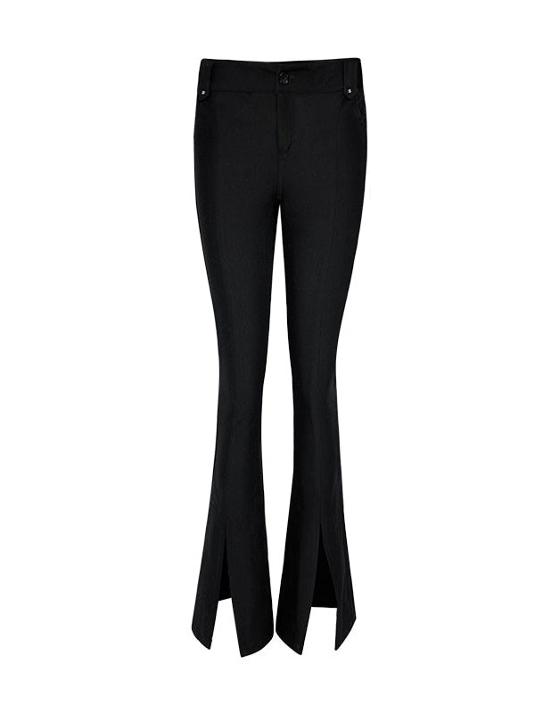Elastic Slim Slit Pants