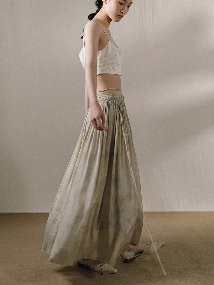 2way tie-dye 자연스러운 일체형 스커트