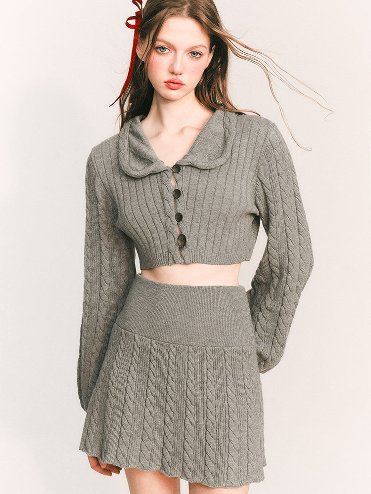 Kurze Strickjacke & Rock stricken