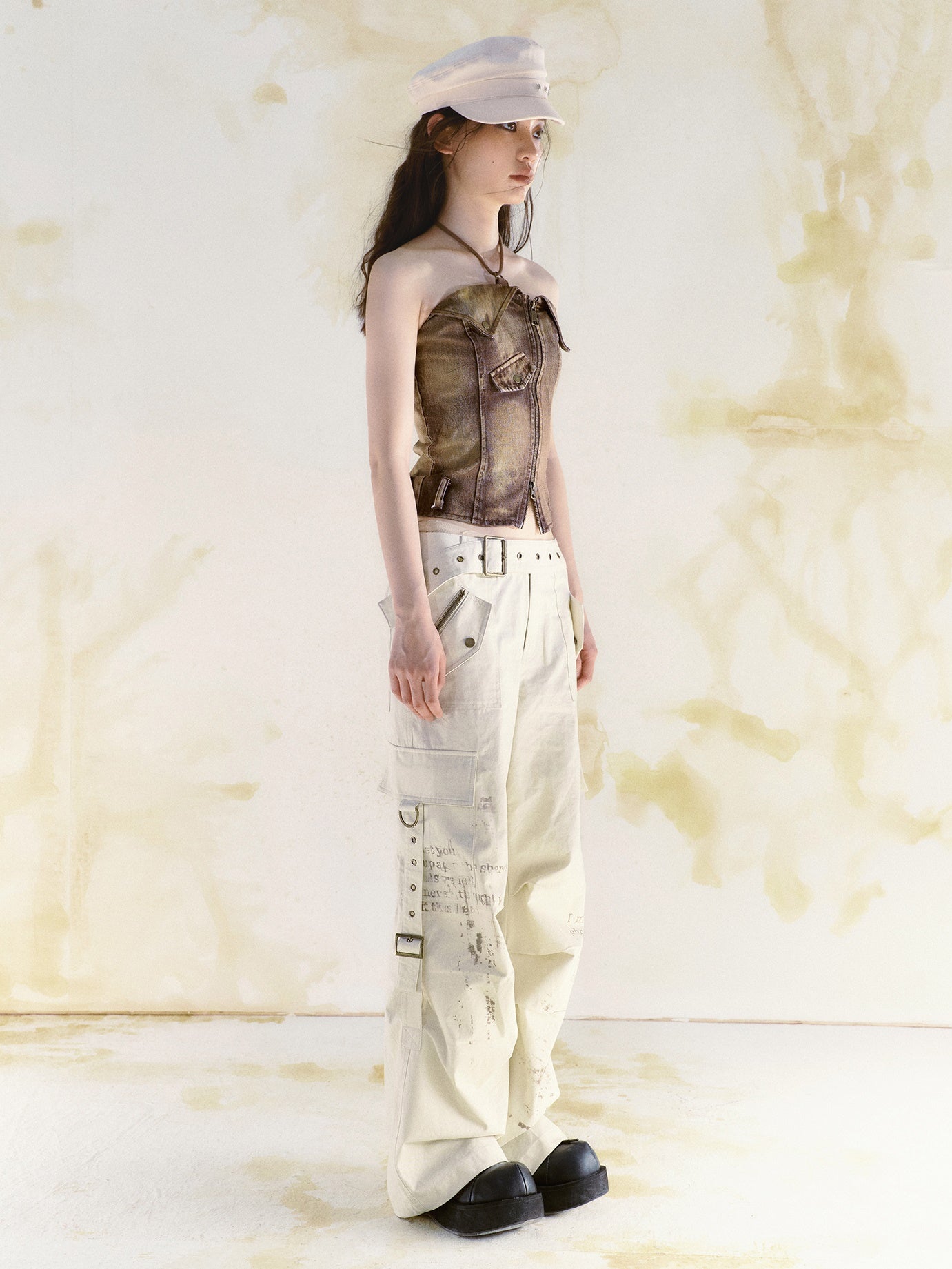 Multi Pocket Wide Leg Pants
