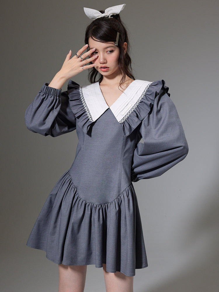 달러 칼라 A- 라인 드레스