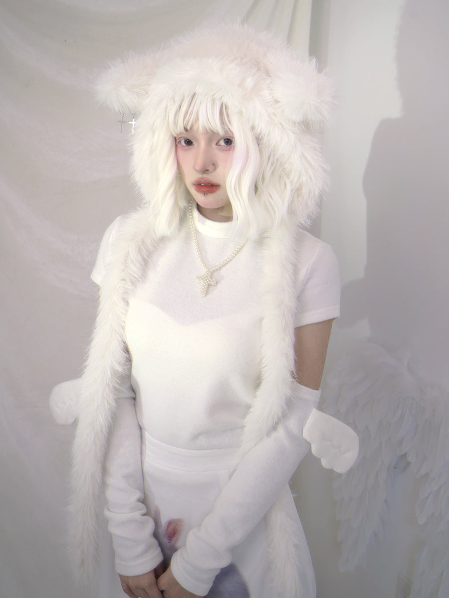 Split-Sleeed T-Shirt & Small Wings Short-Sleeed