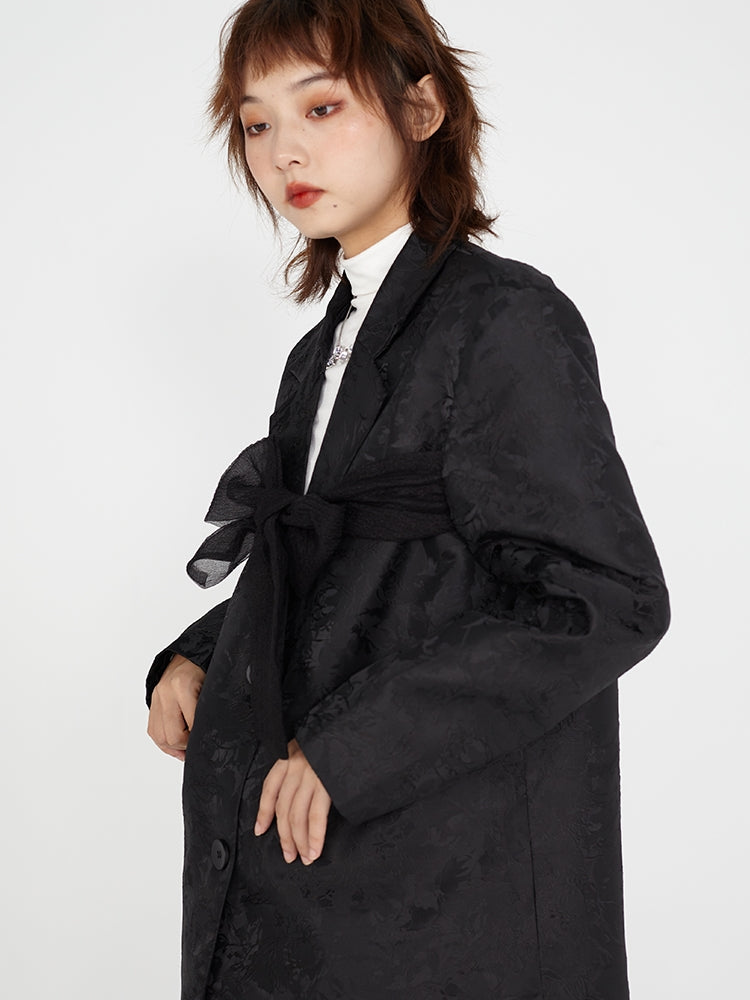 New CHINESE STYLE EMBROIDERED BOW JACKET