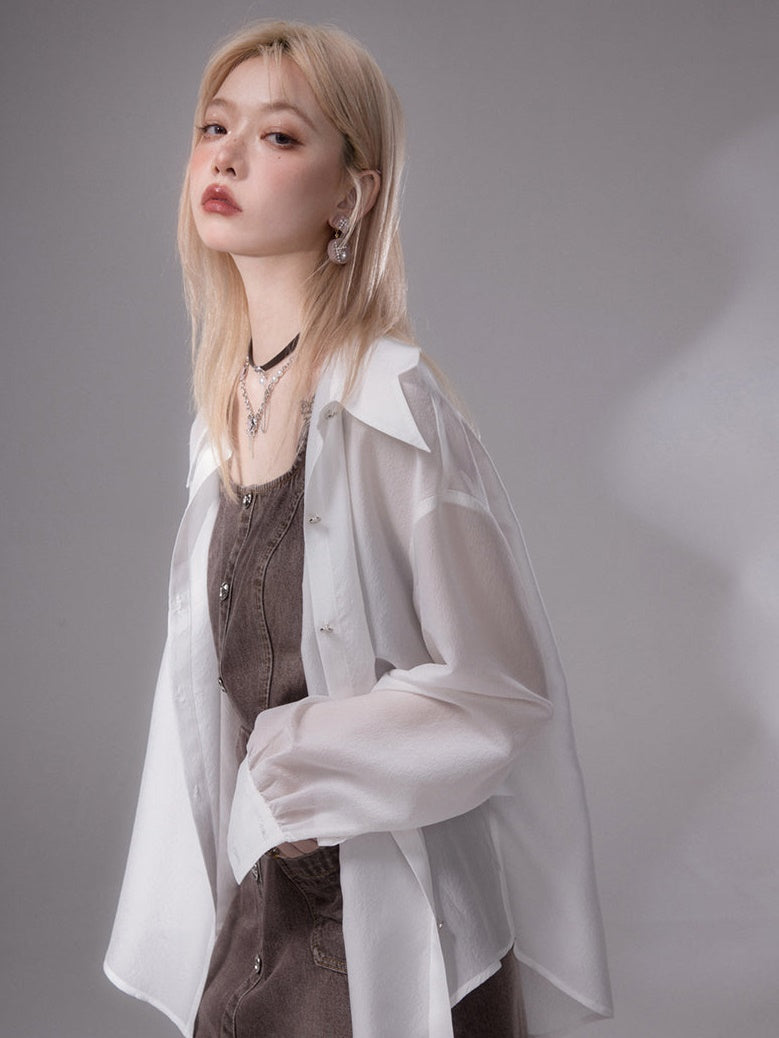 Suspender One-piece & Off-Shoulder T-shirt Set-up