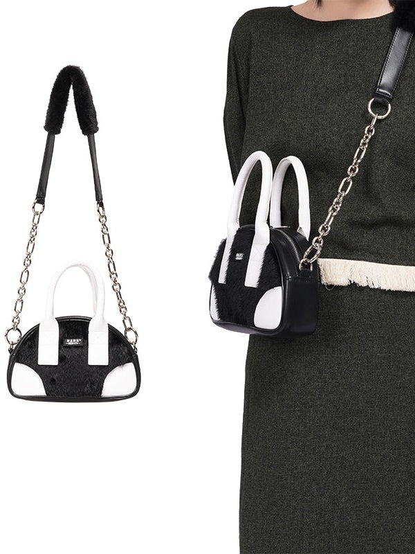 Halbkreis -Pelzbeutel