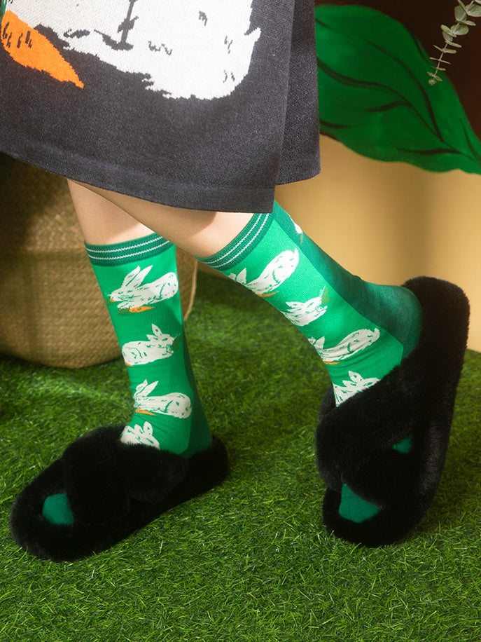 토끼 중간 튜브 양말