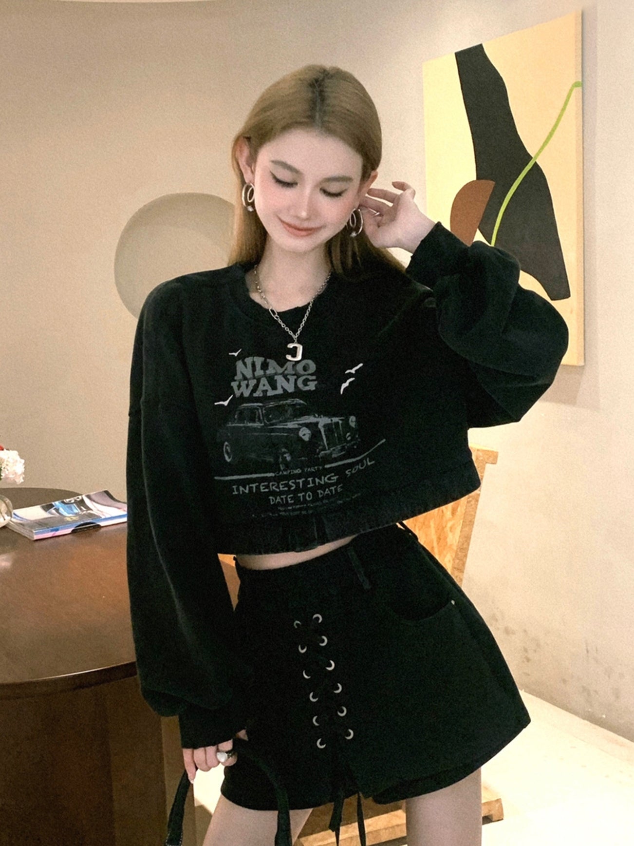 Pullover et short rétro