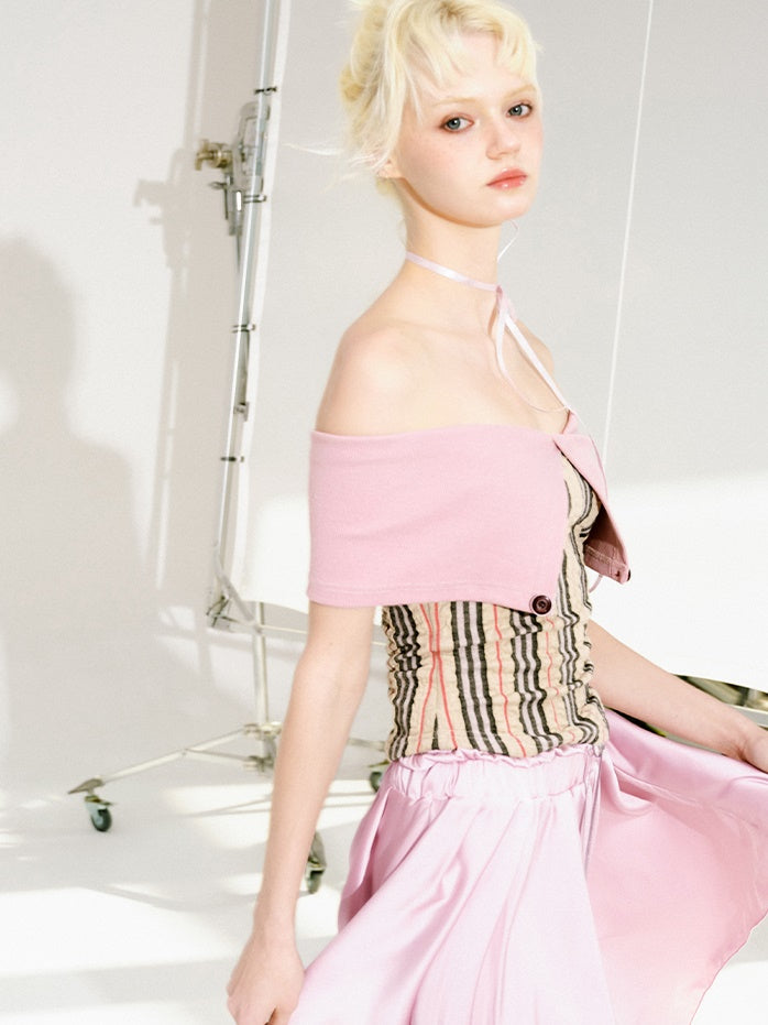 Multi Stripe Off Shorter Short Top