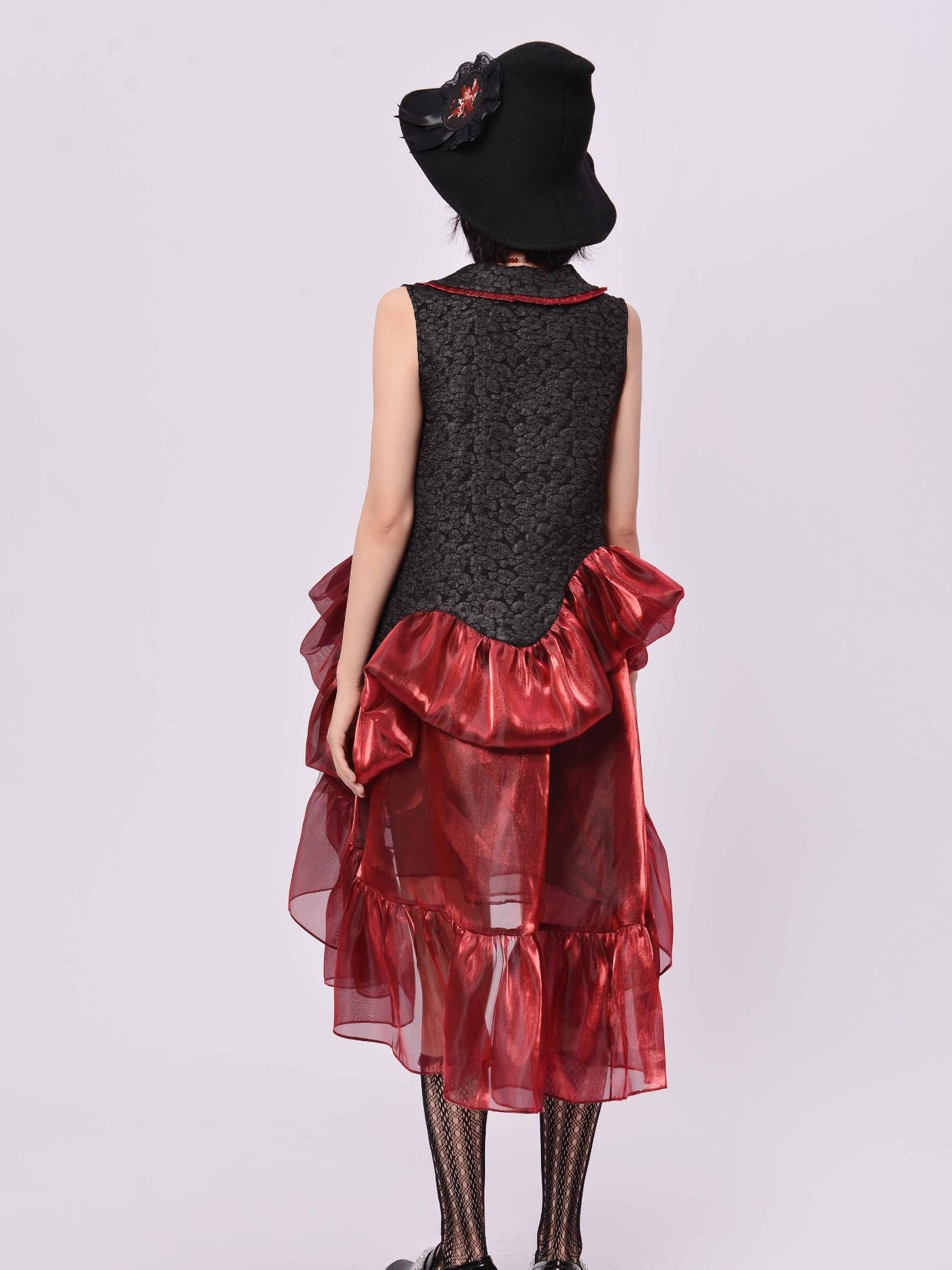 Chiffon unregelmäßige Rüschenoberteile