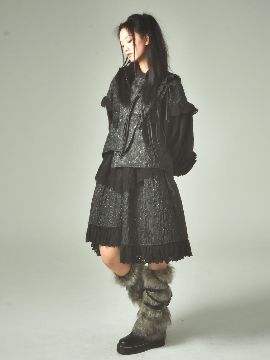 Jacquard는 중국 스타일의 Lacket & Skirt를 개선했습니다