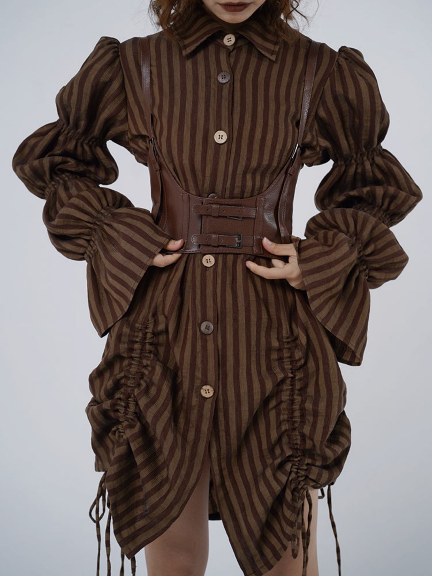 strapless open back dress Striped Retro Shirt Dress -WSW Bent – ARCANA ARCHIVE