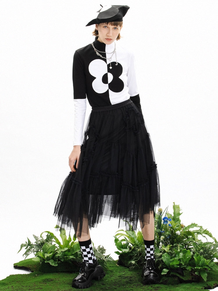 Tüll unregelmäßige Saumrock