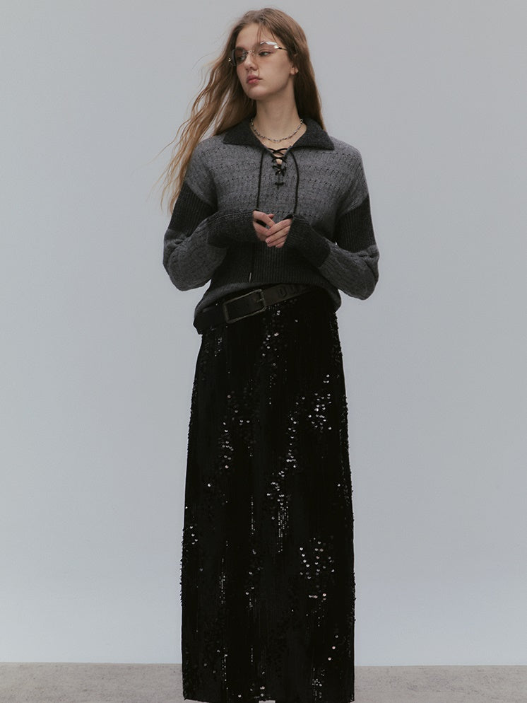 Pull de couture de couleur de style collégial