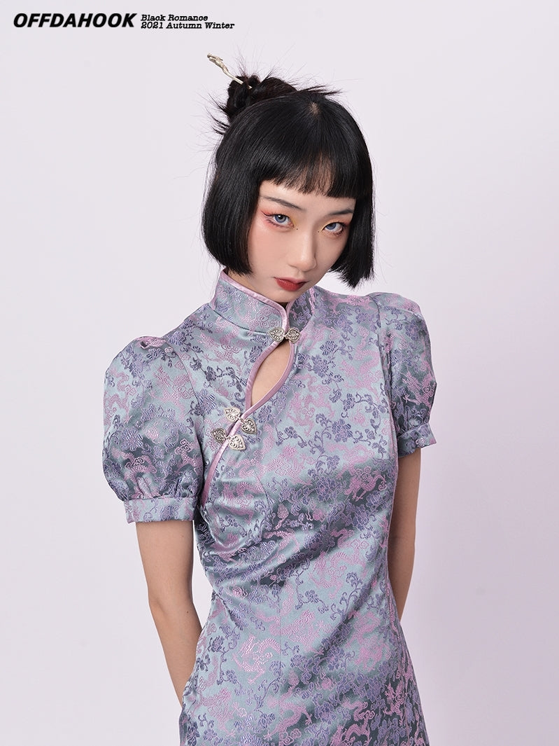 CHEONGSAM COSPLAY EMBROIDERY ONE-PIECE
