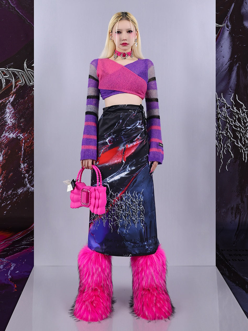 Impact Color Stripe Strick Top & Rock
