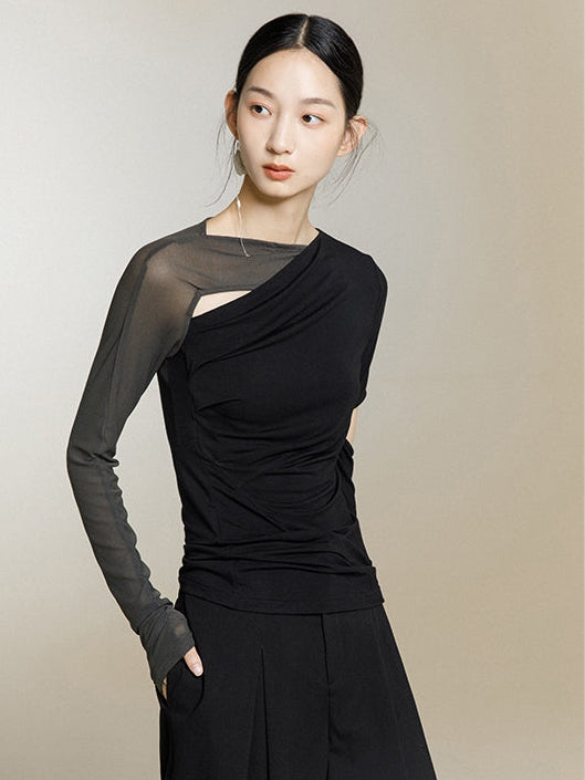 Broken Sleeve Bottoming T-shirt