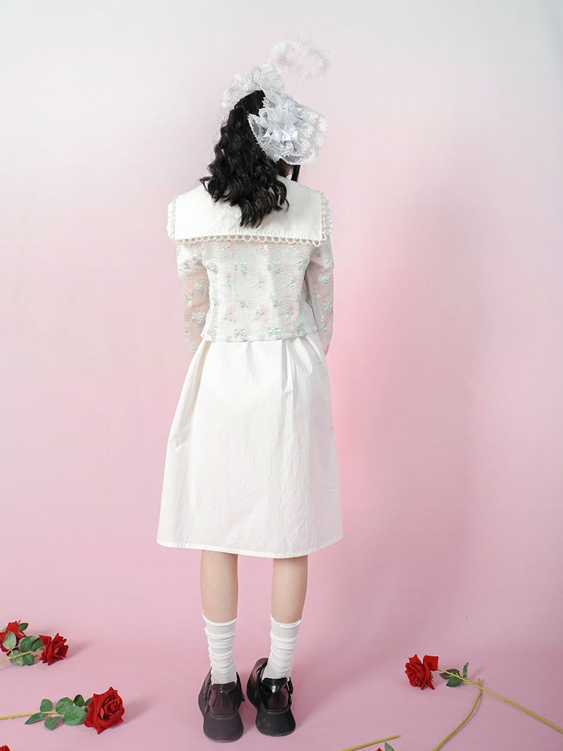 BOW TIE JACQUARD SUNSCREEN LONG-SLEEVED JACKET