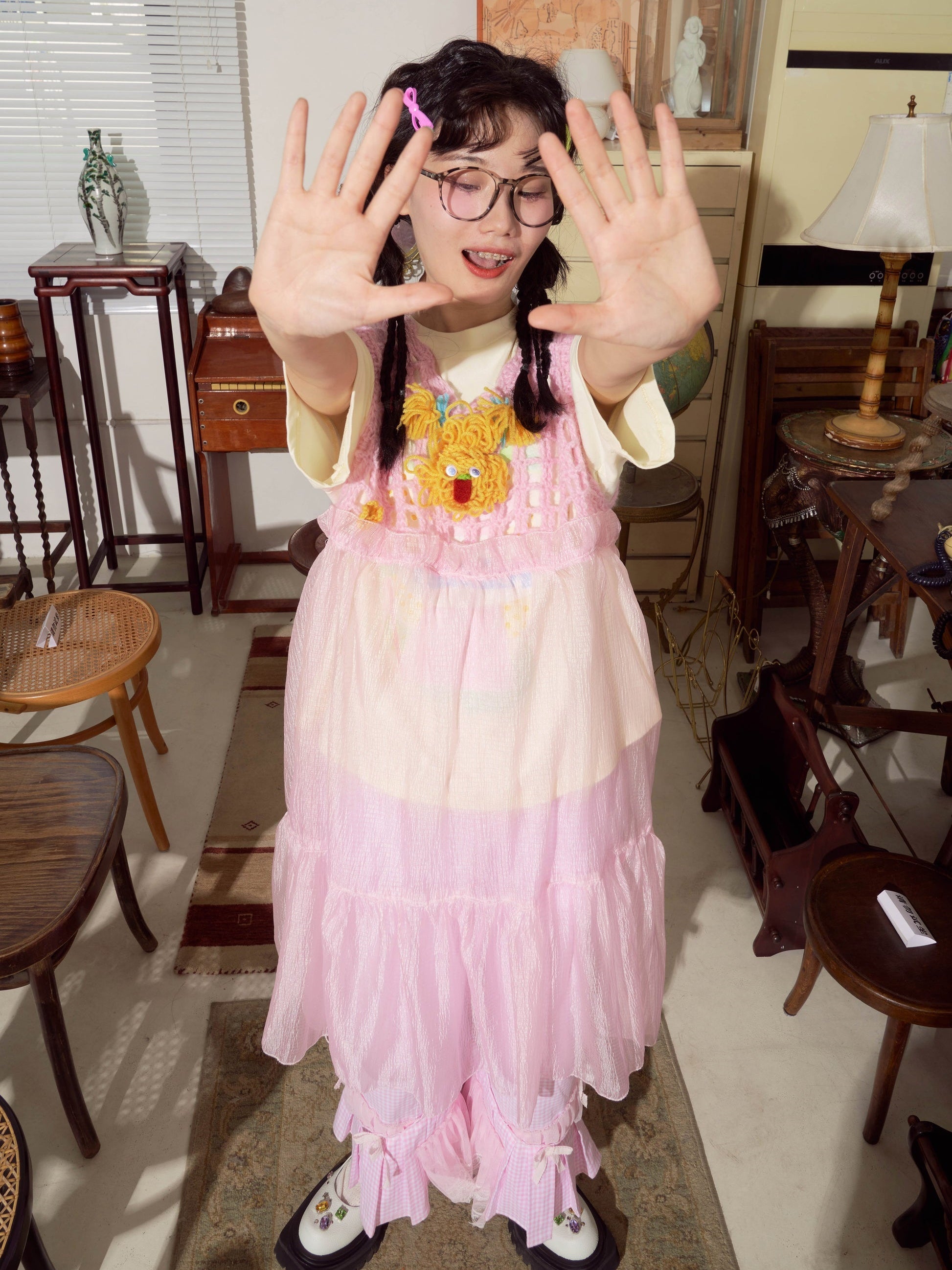 핸드 깨우기 모직 조끼