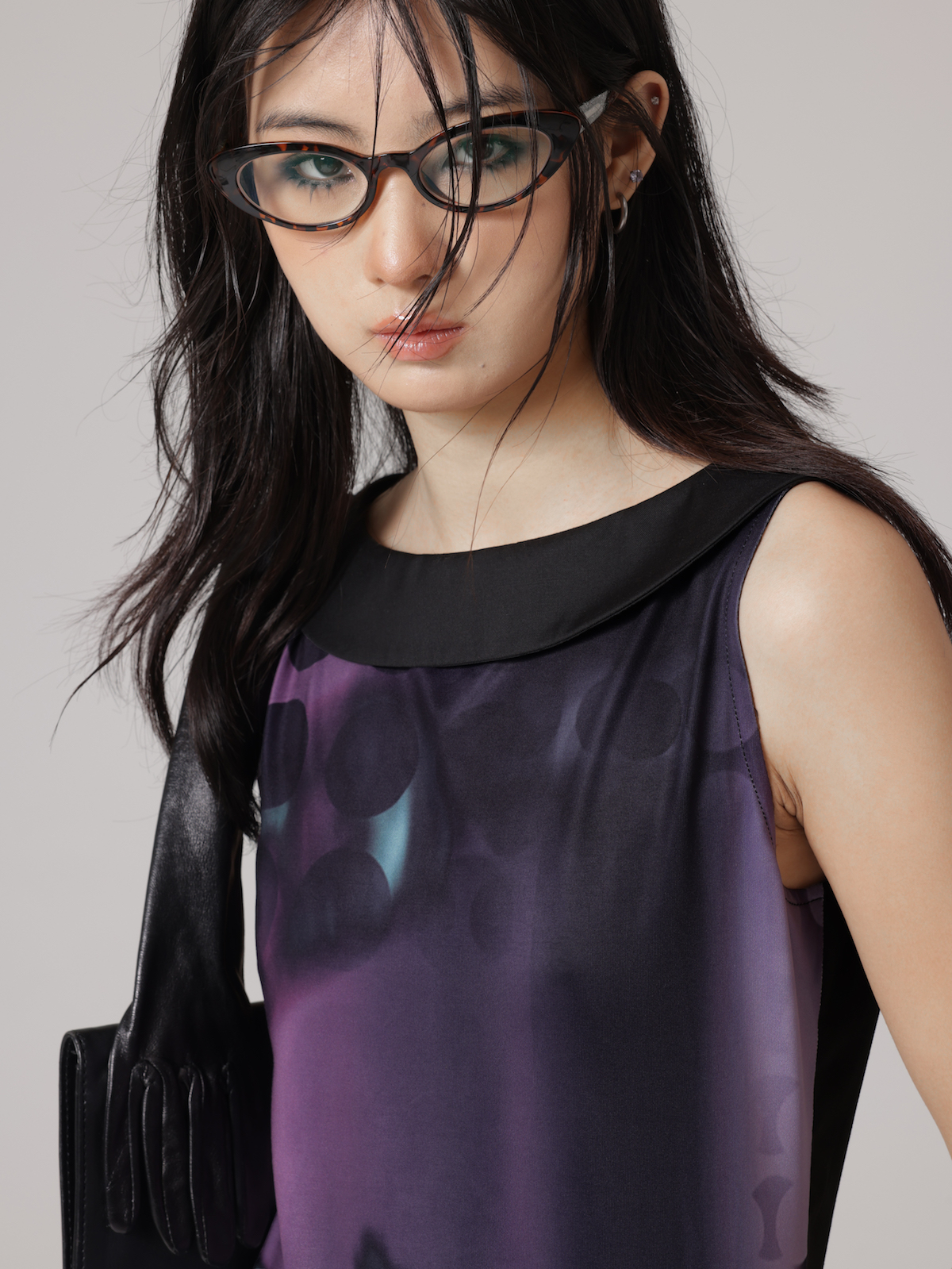 엑스레이 새 뼈 프린트 소매류 드레스