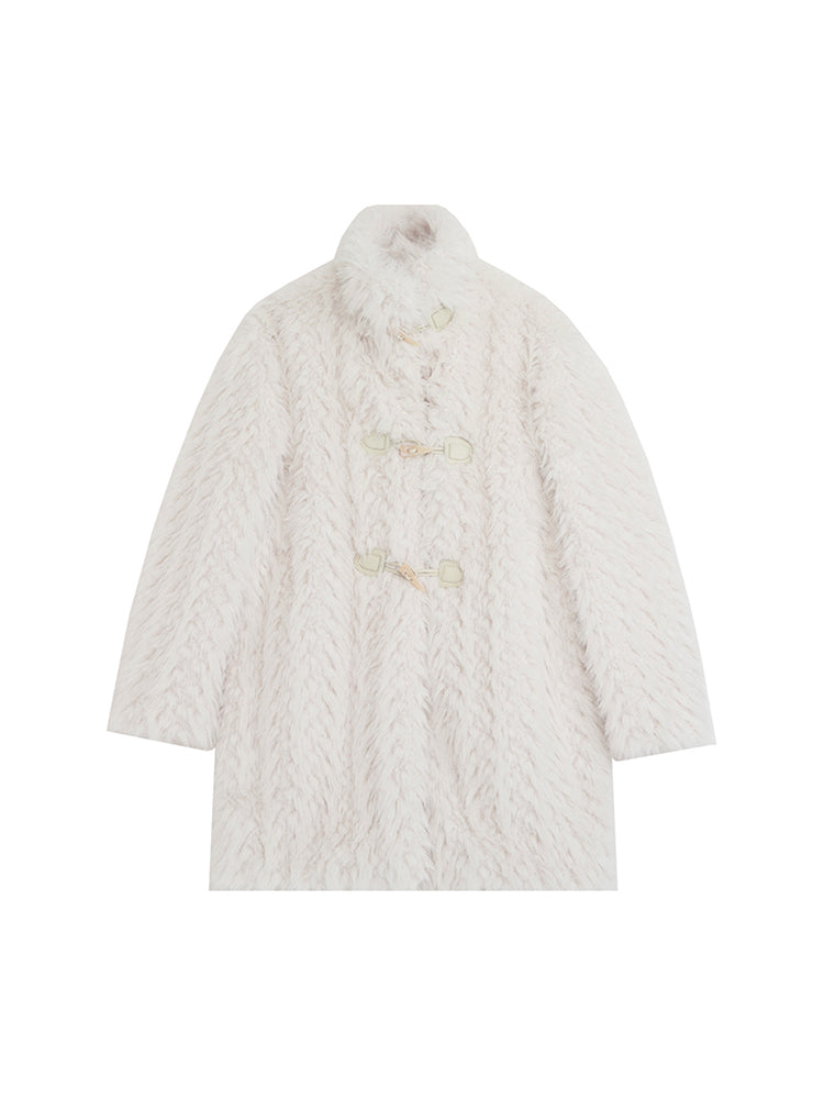 Fluffy BOA FUR MATURE MIDDLE STAND-COLLAR JACKET
