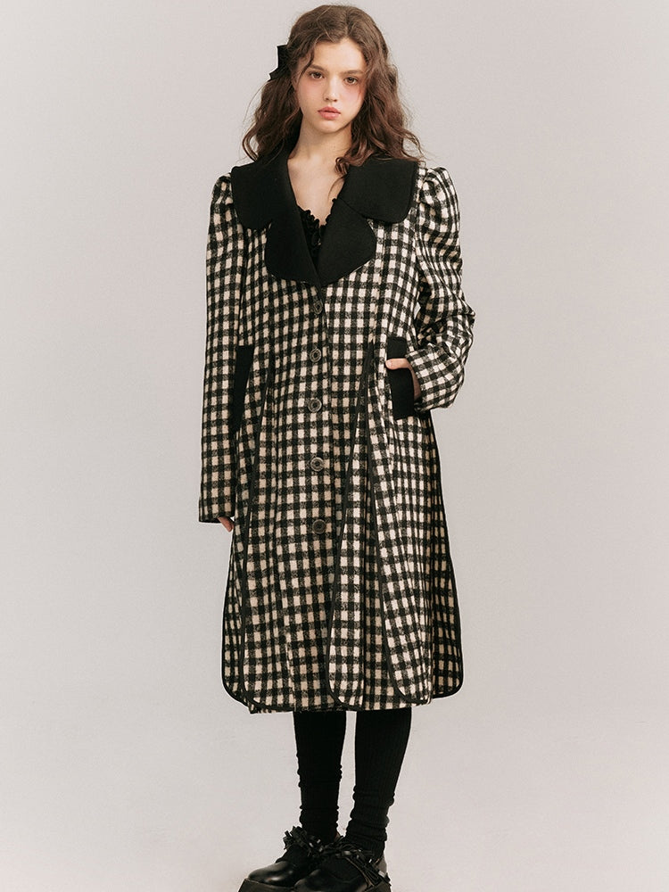 Plaid Loose Wool Coat