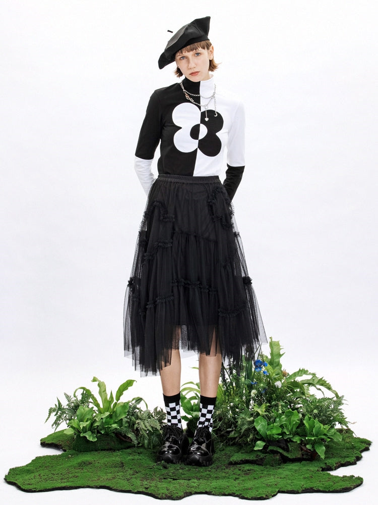 Tüll unregelmäßige Saumrock