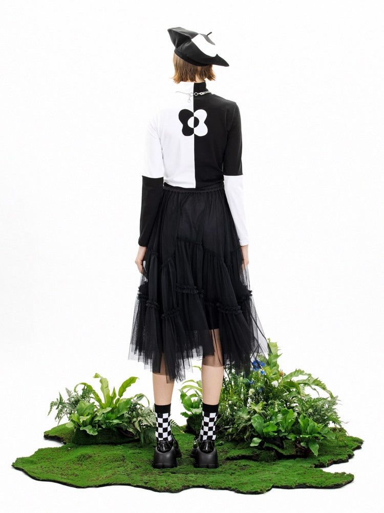 Tüll unregelmäßige Saumrock