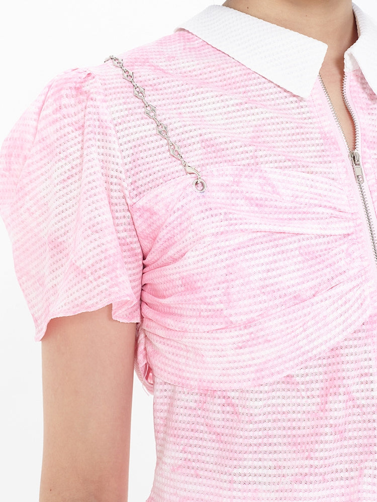 Krawatten-Y2K-Kurzarm-Strickjacke & Rock