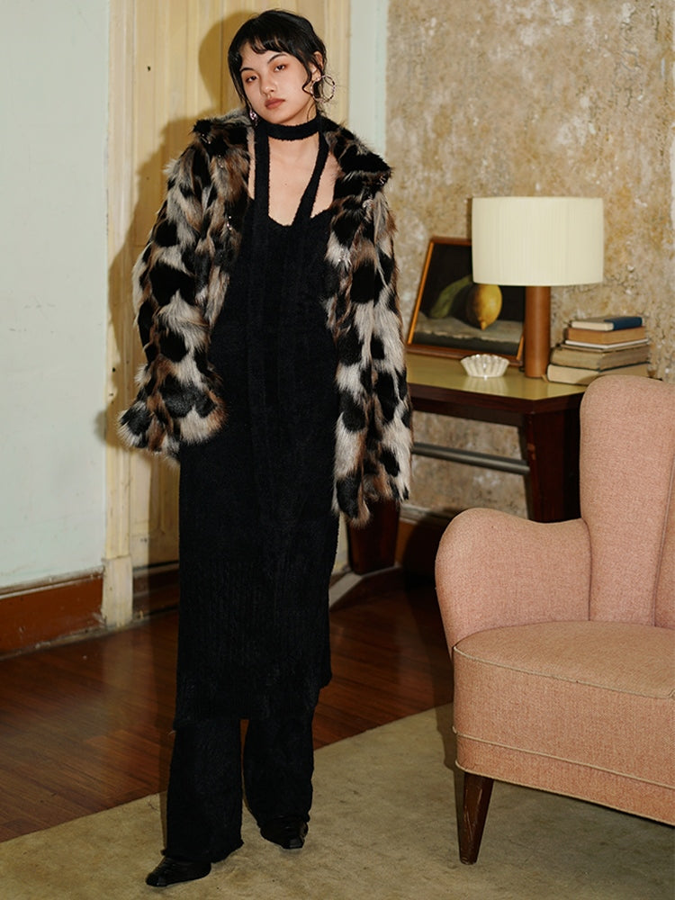 Lose Fellmantel mittlerer Länge