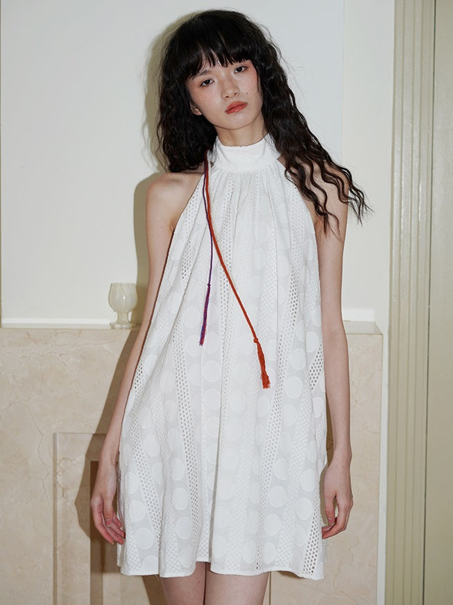 Hanging Neck Short Sleeveless Doll One-piece