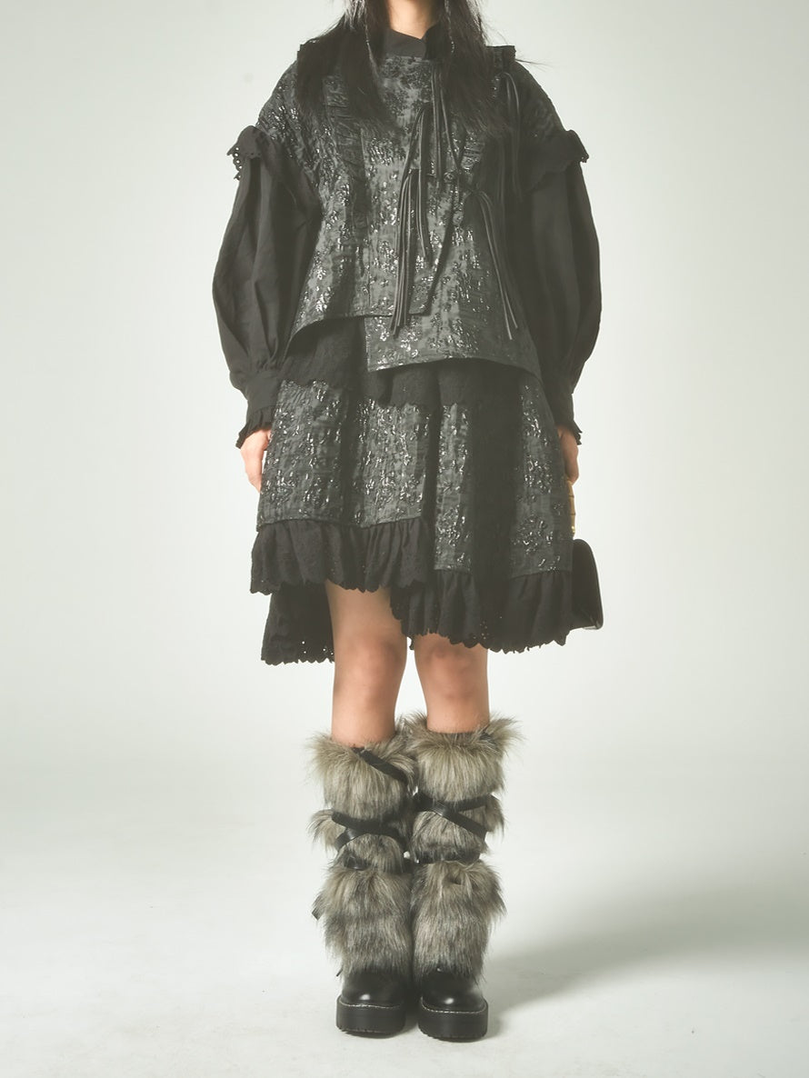 Jacquard는 중국 스타일의 Lacket & Skirt를 개선했습니다