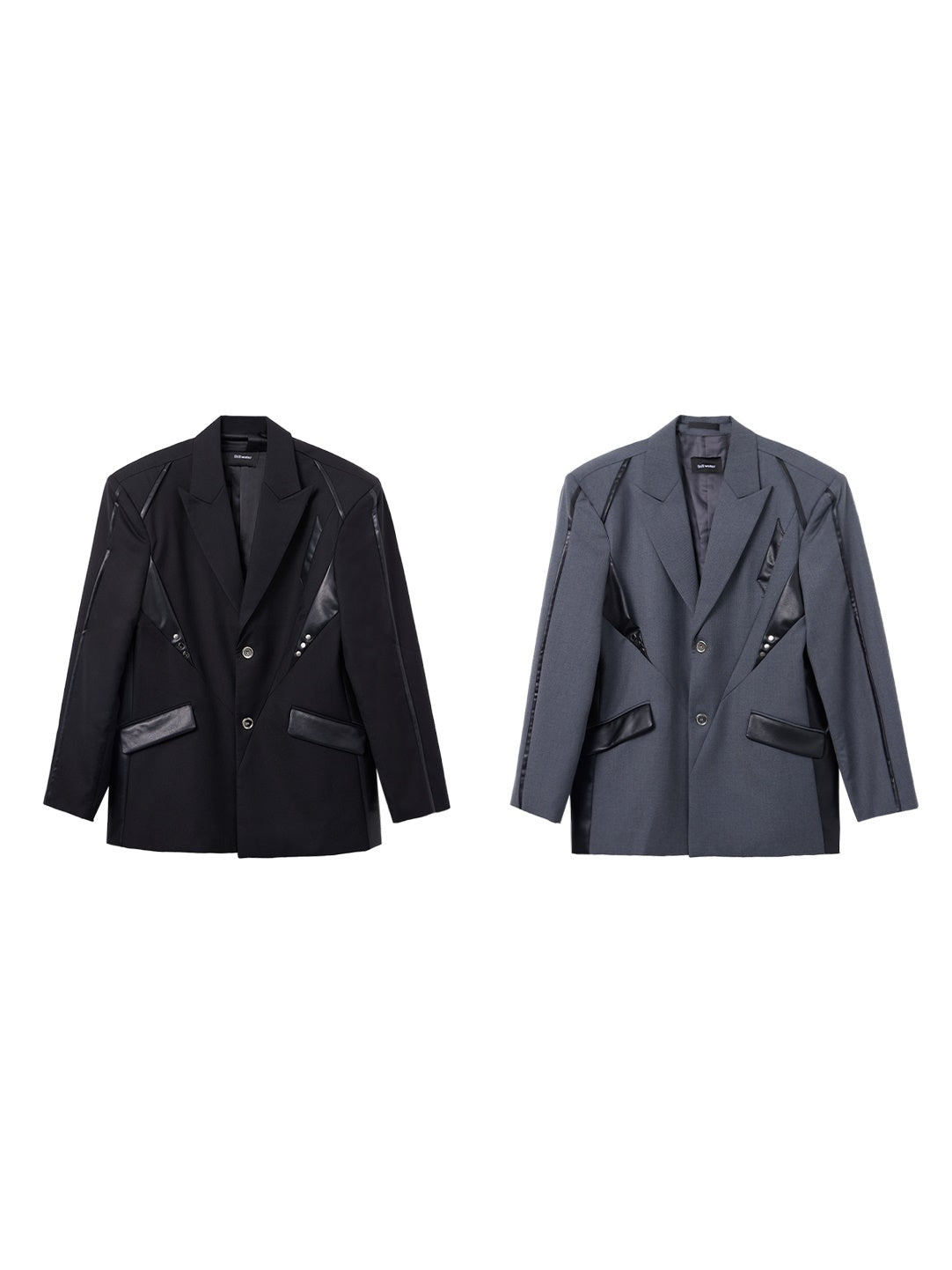 LOOSE PU Leather Patchwork Showder Pad Jacket