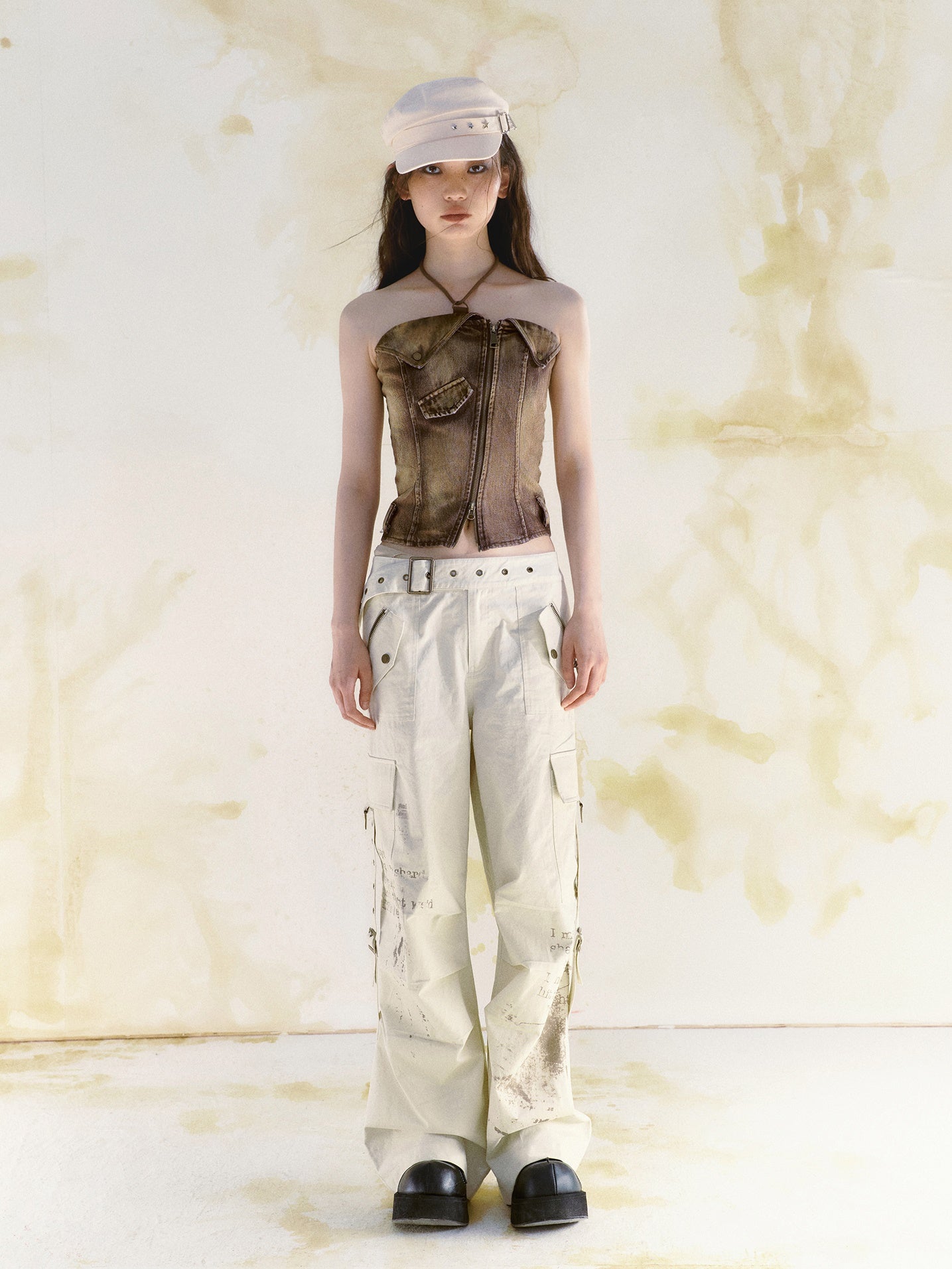 Multi Pocket Wide Leg Pants