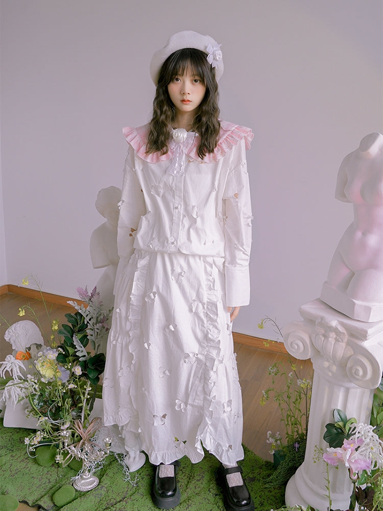 나비를 클리핑 독특한 귀여운 블라우스