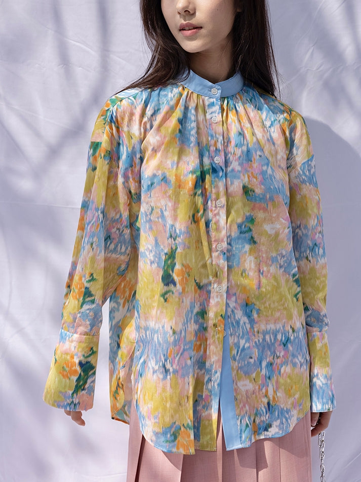 수채화 인쇄 셔츠