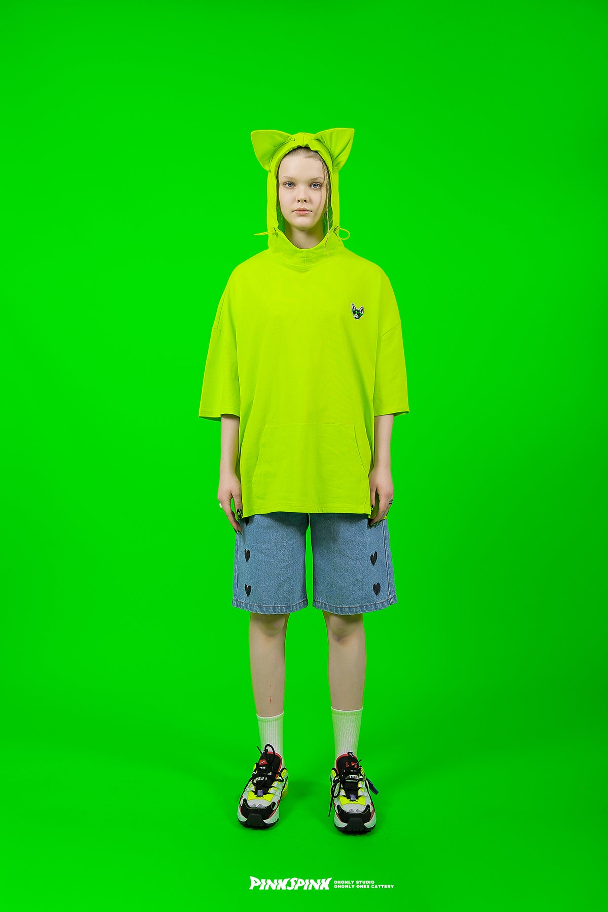 Cat-ear Pop Casual Plain Parka