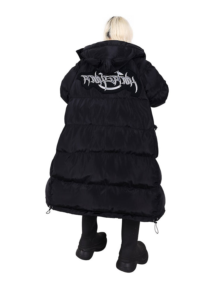 고양이 귀 후드 느슨한 긴면 코트