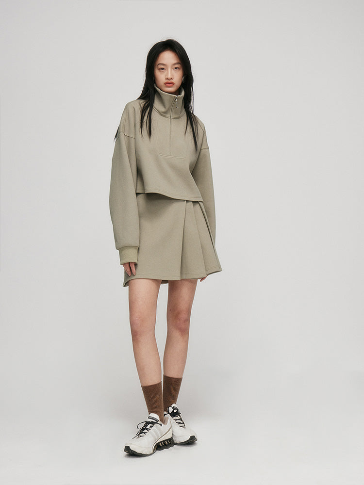 Racer-PLEATED A-LINE SKIRT