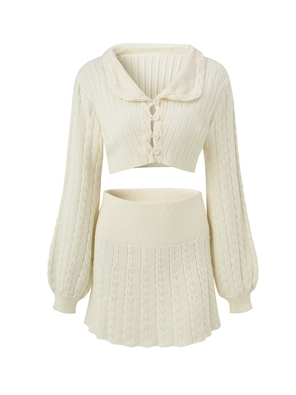 Kurze Strickjacke & Rock stricken