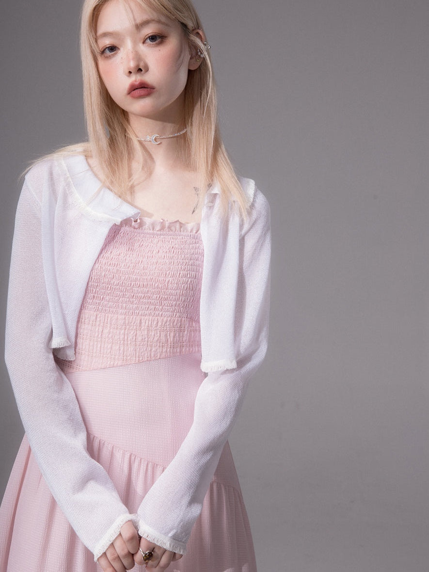 Sunscreen Fringe Edge Knit Cardigan