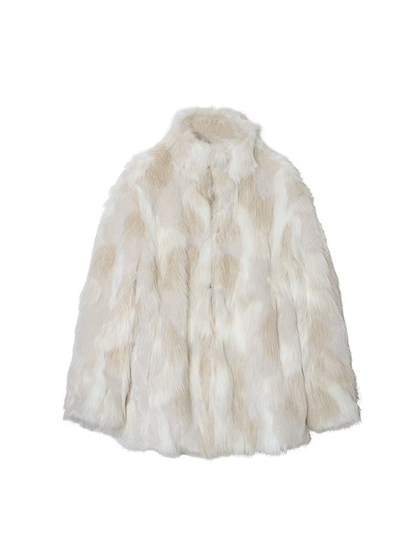 Mid-LENGTH LOOSE FUR COAT