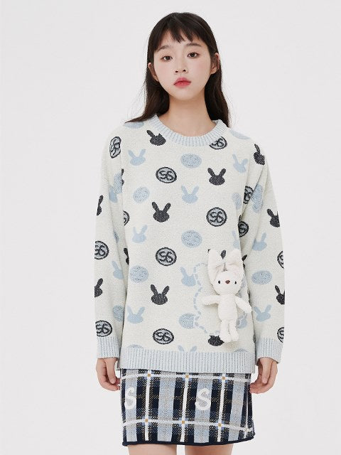 Rabbit -Print -Pullover