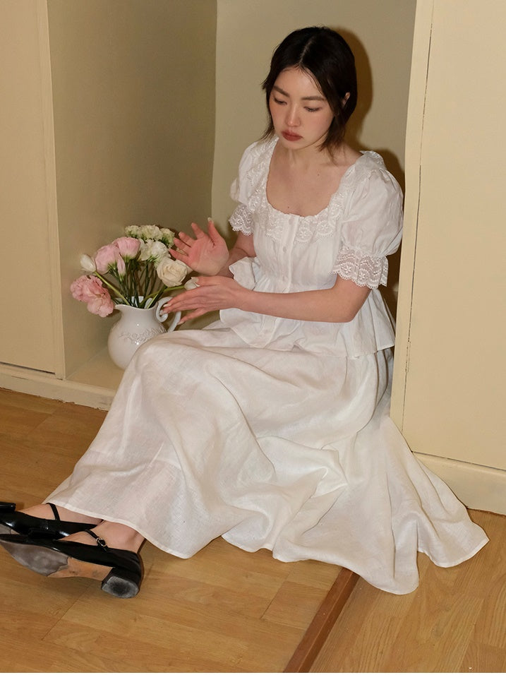 Französischer Spitzenpuffhemd Hemd