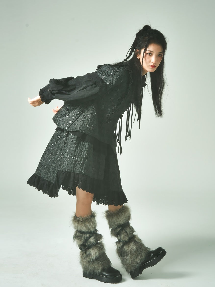 Jacquard는 중국 스타일의 Lacket & Skirt를 개선했습니다