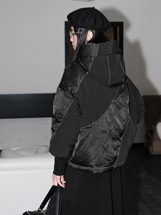 Schmetterlingstextur kurz Down Jacke